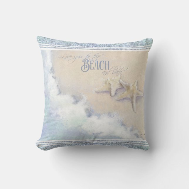 Coussin Love You to the Beach and Back Starfish Ocean Sand (Recto)