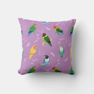 Coussin Lovebirds of Rainbow Colors Pattern