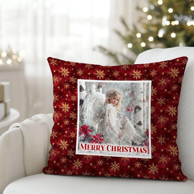 Coussin Lovely Angel Red Gold Personalized Best Christmas  (Lovely Angel Red Gold Personalized Best Christmas Pillow

)
