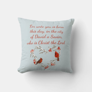 Coussin Luc 2:11 Écriture de Noël Verset de la Bible