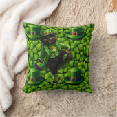 Coussin Lucky leprechaun black cat Saint Patrick's Day lum (Couverture)