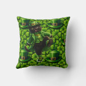 Coussin Lucky leprechaun black cat Saint Patrick's Day lum (Verso)