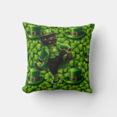 Coussin Lucky leprechaun black cat Saint Patrick's Day lum (Recto)
