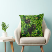Coussin Lucky leprechaun black cat Saint Patrick's Day Pat (Chaise)