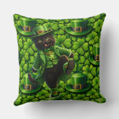 Coussin Lucky leprechaun black cat Saint Patrick's Day Pat (Verso)