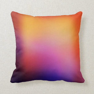 Coussin Lueur abstraite rose et jaune pourpre orange