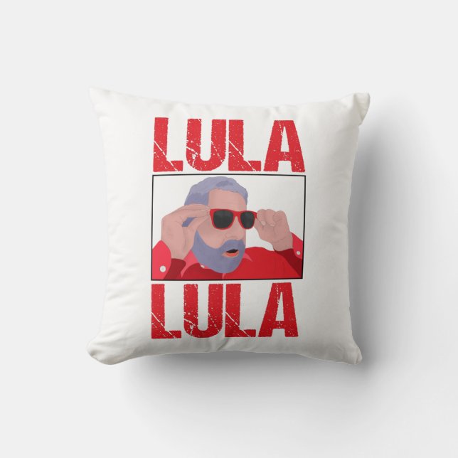 Coussin Lula Mème avec des Lunettes de Soleil (Recto)