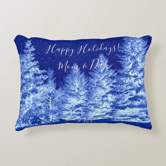 Coussin Lumbar de Noël Neon Blue (Devant)