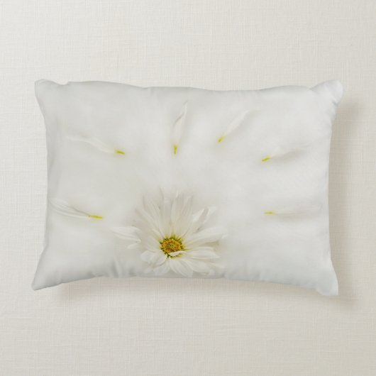 Coussin Lumbar Fleur Faisée Blanche (Dos)