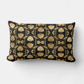Coussin Lumbar pour amateurs d'art déco noir et or (Recto)