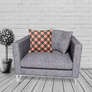 Coussin Lumberjack Black Coral PInk Plaid