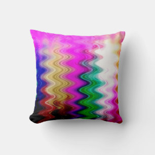 Coussin Lumière colorée vagues art abstrait