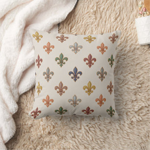 Coussin Lumière de design fleur de lis en bois terrestres