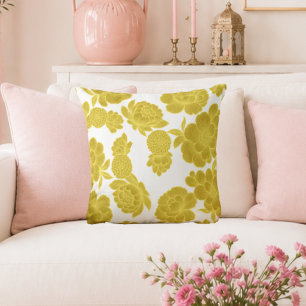 Coussin Lumière du Soleil 💛 Élégante Fleur Jaune