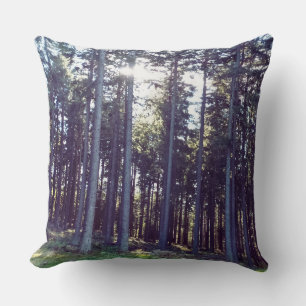 Coussin Lumière entre les pins - Nature sauvage Roumanie