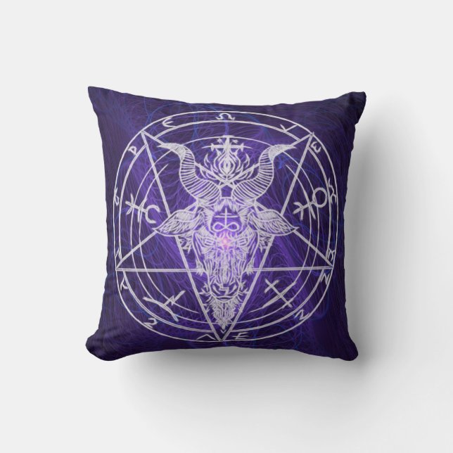 Coussin Lumière nulle de noir d'énergie de Baphomet (Recto)