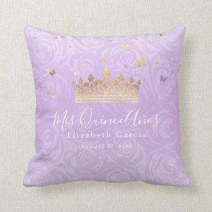 Coussin Lumière violet Rose Gold Crown Mis Quince Anos