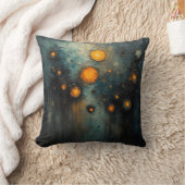 Coussin Lumières Abstraites dans le noir design de l'art A (Couverture)