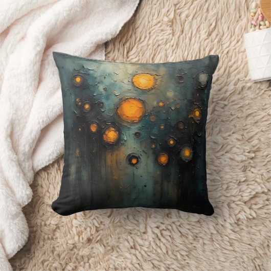 Coussin Lumières Abstraites dans le noir design de l'art A (Couverture)