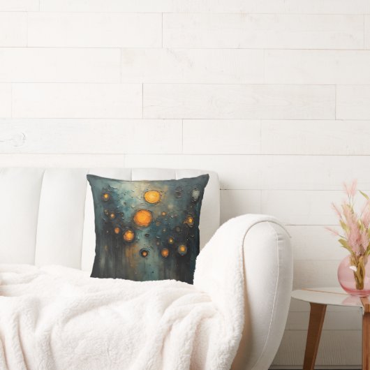 Coussin Lumières Abstraites dans le noir design de l'art A (Canapé)