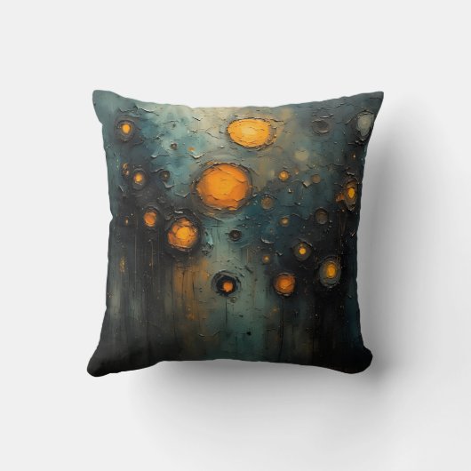 Coussin Lumières Abstraites dans le noir design de l'art A (Verso)