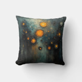 Coussin Lumières Abstraites dans le noir design de l'art A (Recto)