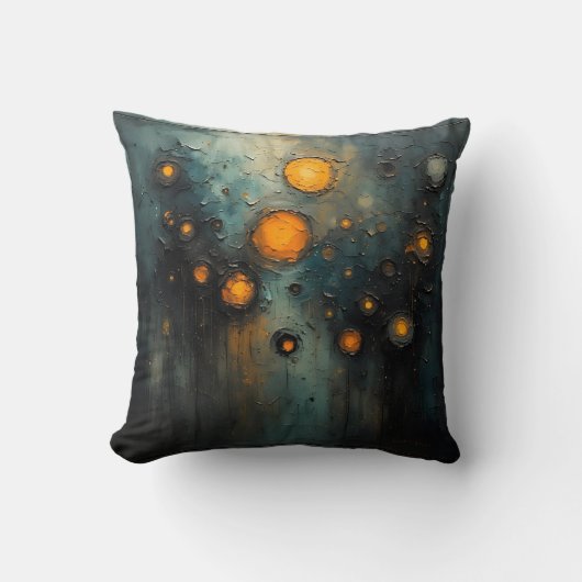 Coussin Lumières Abstraites dans le noir design de l'art A (Recto)