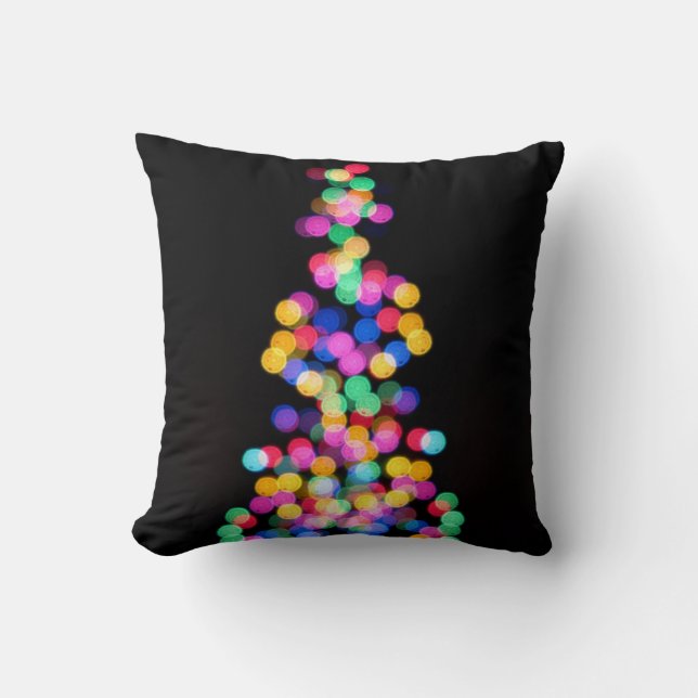 Coussin Lumières de Noël floues (Recto)