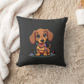 Coussin Lumières de Noël pour teckel (1) (Couverture)