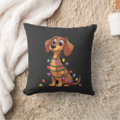 Coussin Lumières de teckel de Noël (2) (Couverture)