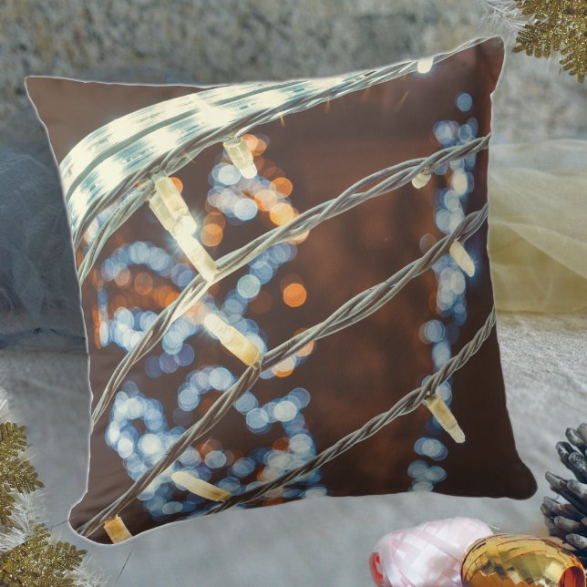 Coussin Lumières de vacances de style rétro (Créateur téléchargé)