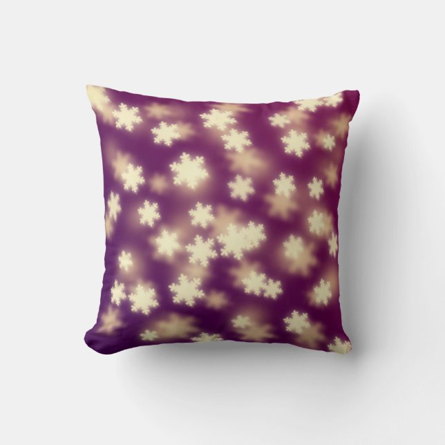 Coussin Lumières Dreample Purple Snowflake Bokeh (Recto)