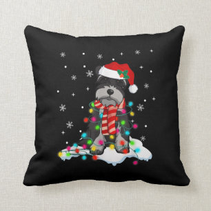Coussin lumières schnautiques de Noël mignonnes avec chape