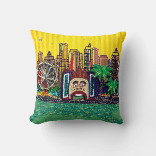 Coussin Luna Park Yellow Stripe Sky