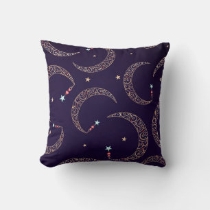 Coussin Lune céleste filigranée or pourpre mystique