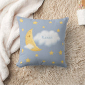 Coussin Lune Cheesy & Étoiles Fluffy Personnalisé Cloud bl (Couverture)