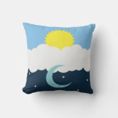 Coussin Lune de Sun et illustration mignonnes de bébé (Recto)