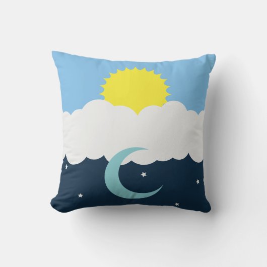 Coussin Lune de Sun et illustration mignonnes de bébé (Recto)