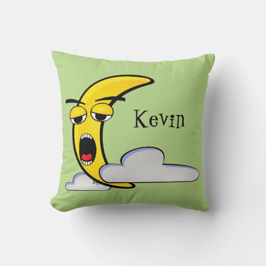 Coussin Lune Jaune Sleepy Baby/Enfants (Recto)