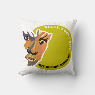 Coussin Lune Wolf, Relax, je ne mord pas