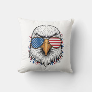 Coussin Lunettes de soleil aigle patriotique chemise vecte