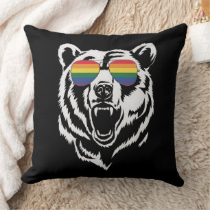 Coussin Lunettes de soleil arc-en-ciel drapeau de la fiert