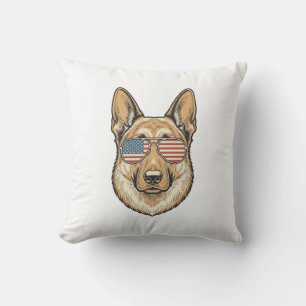 Coussin Lunettes de soleil patriotiques Berger allemand Ar