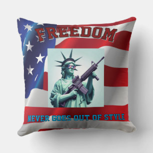 Coussin Lunettes de soleil patriotiques Statue de la Liber