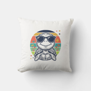 Coussin Lunettes de soleil tortue tropicale vintage Beach