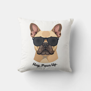 Coussin Lunettes de soleil vintage Hey, Paws Up Bouledogue
