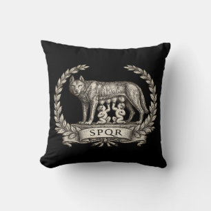 Coussin Lupa Capitolina Vintage Emblème Romulus Remus SPQR
