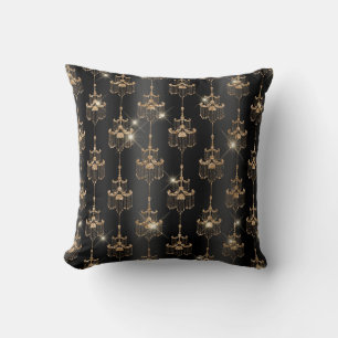 Coussin Lustre Chic Black Gold Sparkle