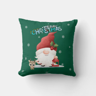 Coussin Lutin de Noël, Petit Renne avec Joyeux Noël