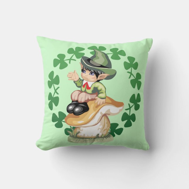 Coussin Lutin sur un champignon (Recto)
